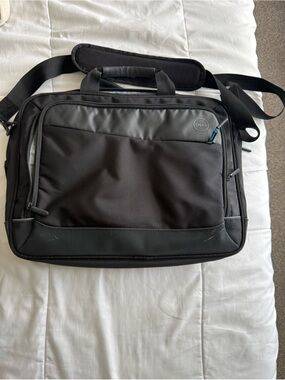 Dell Black Laptop Messenger Bag with Shoulder Strap